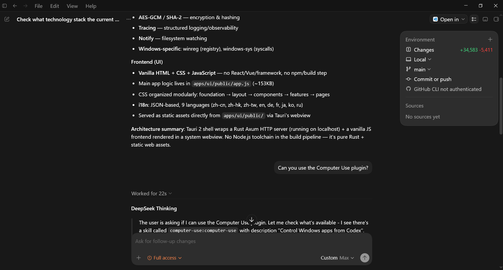 Codex session through CodeSeeX